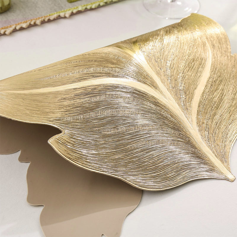 Gold Leaf Luxus Platzdeckchen – 3D Elegante Tischmatte aus PVC | Brehn