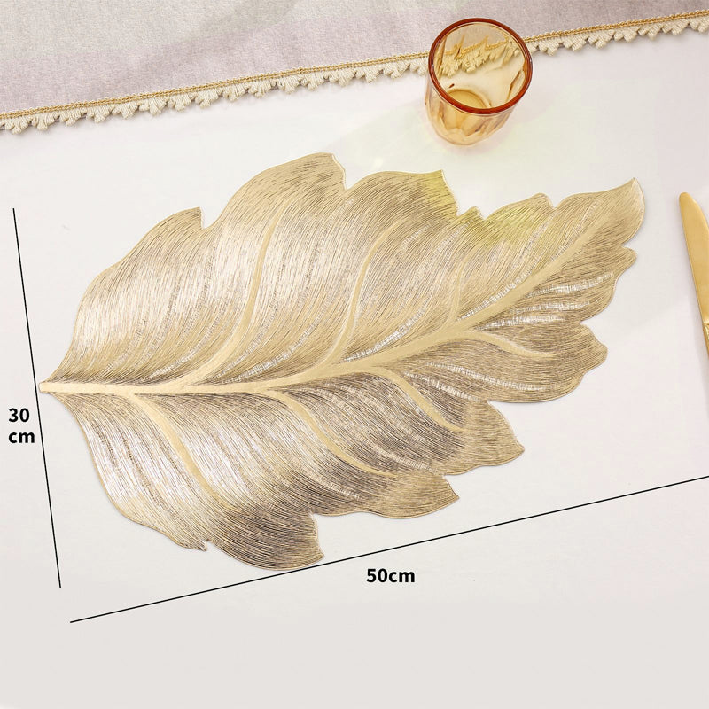 Gold Leaf Luxus Platzdeckchen – 3D Elegante Tischmatte aus PVC | Brehn
