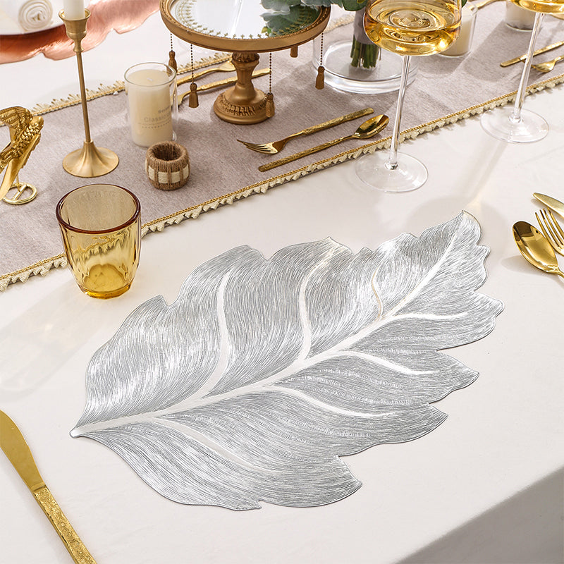 Gold Leaf Luxus Platzdeckchen – 3D Elegante Tischmatte aus PVC | Brehn