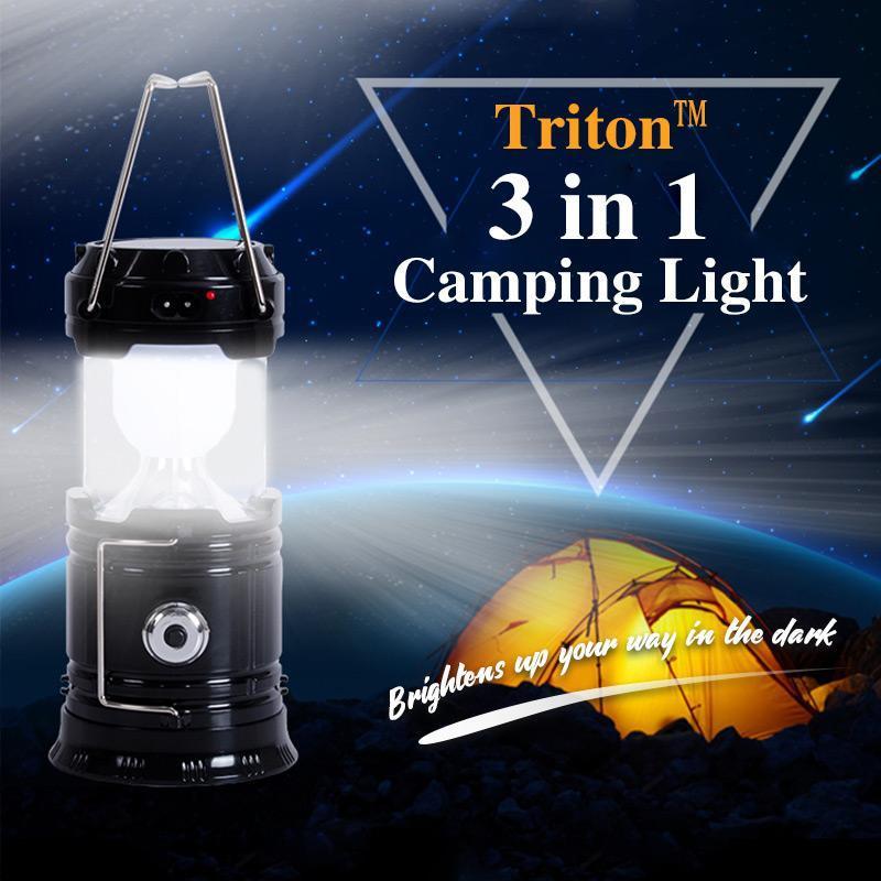 3-in-1 LED Campinglaterne mit Flackerflamme | Brehn