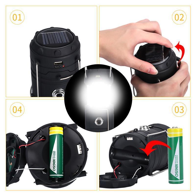 3-in-1 LED Campinglaterne mit Flackerflamme | Brehn