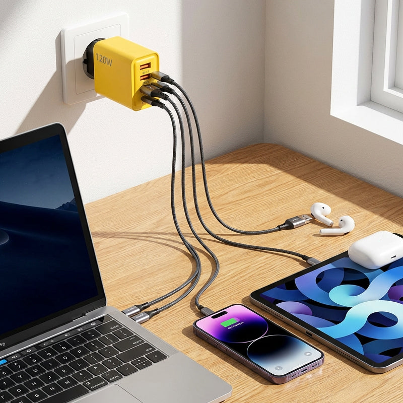 120W USB-Schnellladegerät mit 4 Ports | Brehn