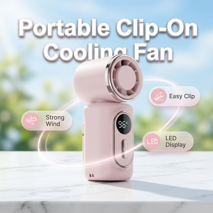 Tragbarer Clip-on Ventilator mit LED-Anzeige | Brehn