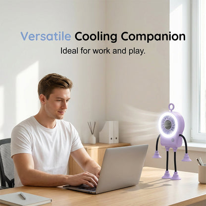 Flexibler Roboter Schreibtischventilator mit LED-Licht | Brehn