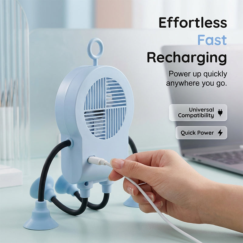 Flexibler Roboter Schreibtischventilator mit LED-Licht | Brehn