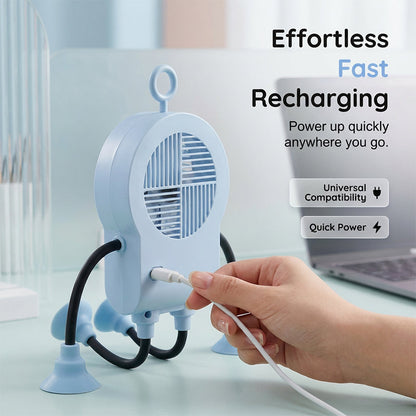 Flexibler Roboter Schreibtischventilator mit LED-Licht | Brehn