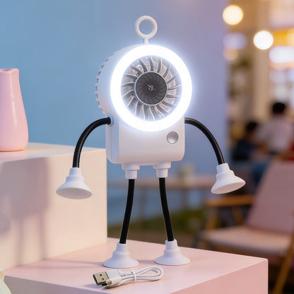 Flexibler Roboter Schreibtischventilator mit LED-Licht | Brehn