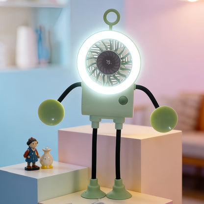 Flexibler Roboter Schreibtischventilator mit LED-Licht | Brehn