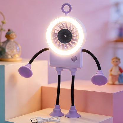 Flexibler Roboter Schreibtischventilator mit LED-Licht | Brehn