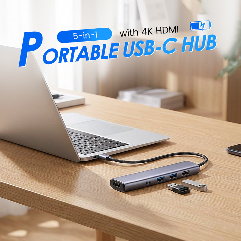 5-in-1 USB-C Hub mit 4K HDMI-Ausgang | Brehn