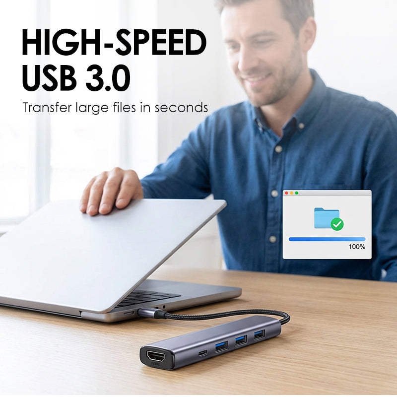 5-in-1 USB-C Hub mit 4K HDMI-Ausgang | Brehn