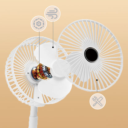 Wiederaufladbarer, faltbarer USB-Teleskopventilator – leise, 180° einstellbar, 4 Geschwindigkeitsstufen, tragbar ✨ | Brehn