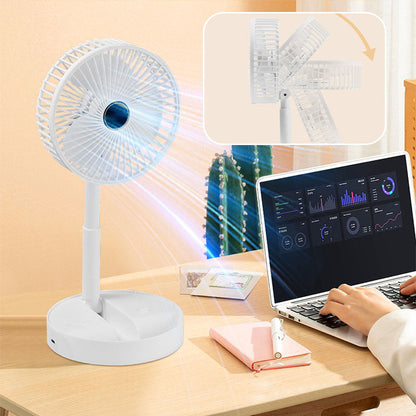 Wiederaufladbarer, faltbarer USB-Teleskopventilator – leise, 180° einstellbar, 4 Geschwindigkeitsstufen, tragbar ✨ | Brehn