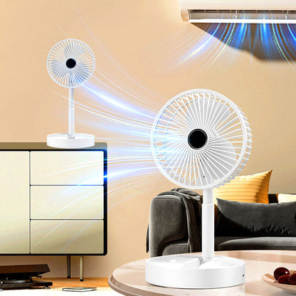 Wiederaufladbarer, faltbarer USB-Teleskopventilator – leise, 180° einstellbar, 4 Geschwindigkeitsstufen, tragbar ✨ | Brehn