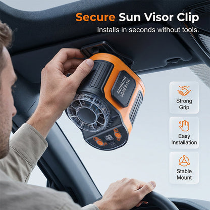 Transportabler Auto Clip-On Ventilator mit LED-Display | Brehn