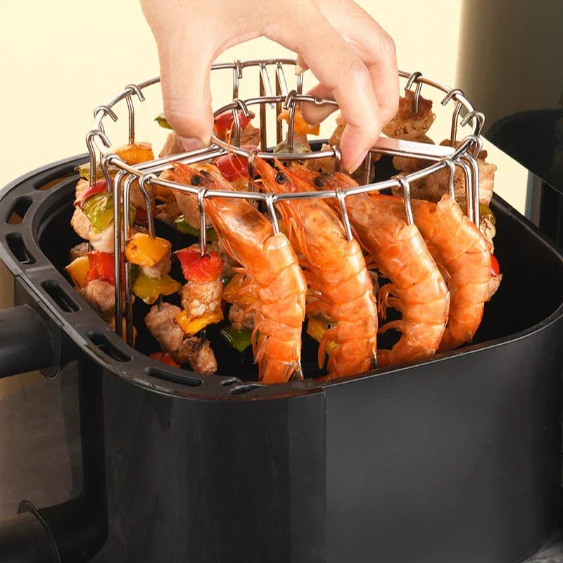Edelstahl Air Fryer Kebab Rack Vertikale Hängespieße Grill | Brehn