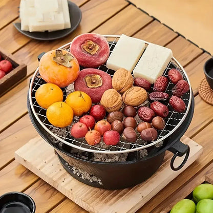 Edelstahl BBQ Grill Tischplatte Gusseisen Holzkohlegrill Herd | Brehn