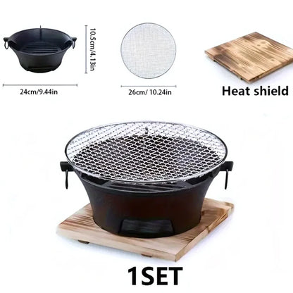 Edelstahl BBQ Grill Tischplatte Gusseisen Holzkohlegrill Herd | Brehn