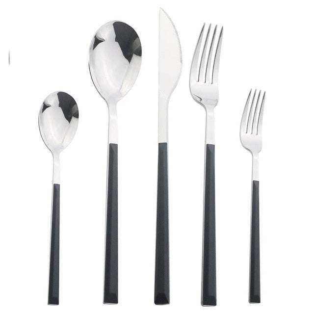 Edelstahl Geschirrset Imitation Holz Marmor Griff Set | Brehn