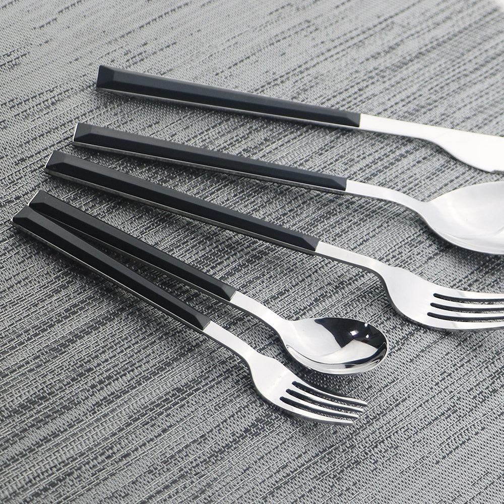 Edelstahl Geschirrset Imitation Holz Marmor Griff Set | Brehn
