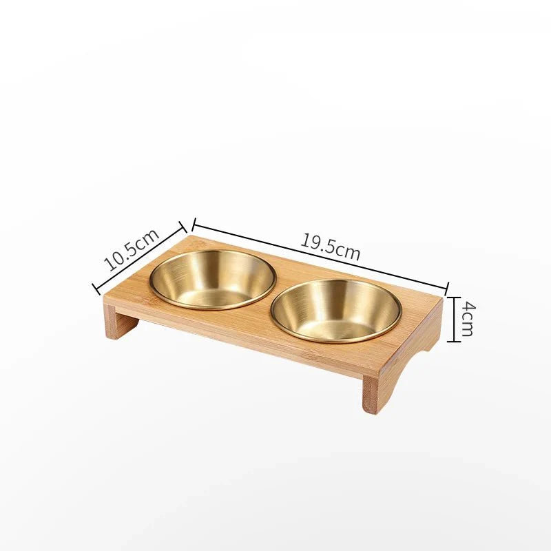 Edelstahl Dip Schalen auf Bambus Serviertablett Set | Brehn