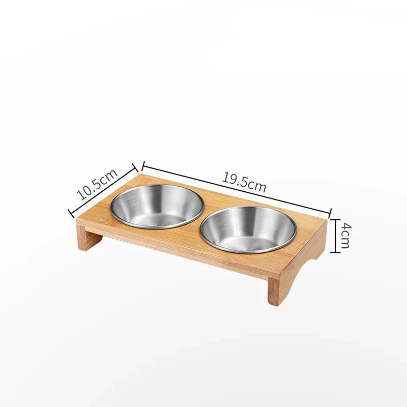 Edelstahl Dip Schalen auf Bambus Serviertablett Set | Brehn