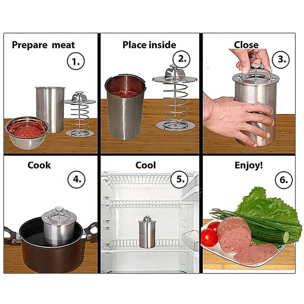 Edelstahl Schinkenmacher Fleischpresse Kochform mit Thermometer | Brehn