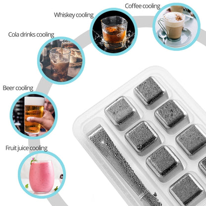 Edelstahl-Eiswürfel Wiederverwendbare Kühlsteine für Whiskey Wein | Brehn