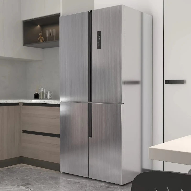 Edelstahl-Look Küchenmöbel Kühlschrank Selbstklebender Aufkleber | Brehn