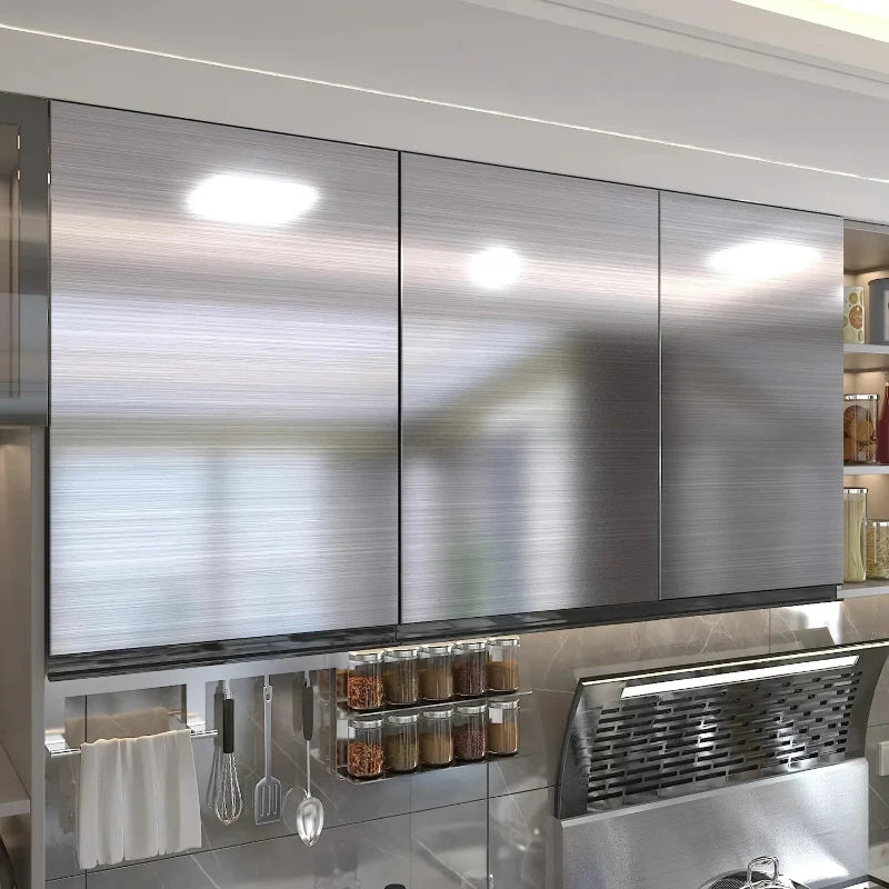 Edelstahl-Look Küchenmöbel Kühlschrank Selbstklebender Aufkleber | Brehn