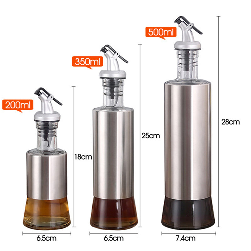 Edelstahl Ölflasche Glas Küchenkrug Lagerdispenser | Brehn