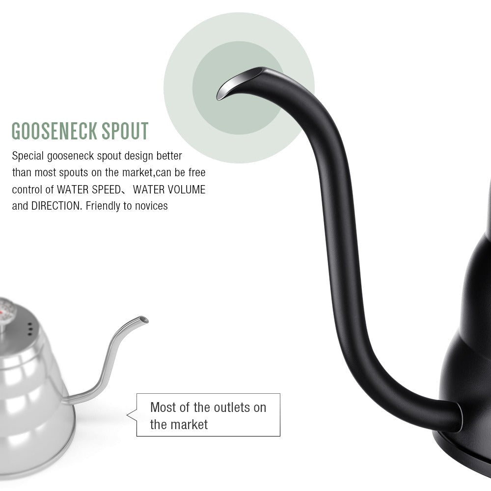 Edelstahl Pour Over Kaffeekanne Tropfenkocher mit Thermometer | Brehn