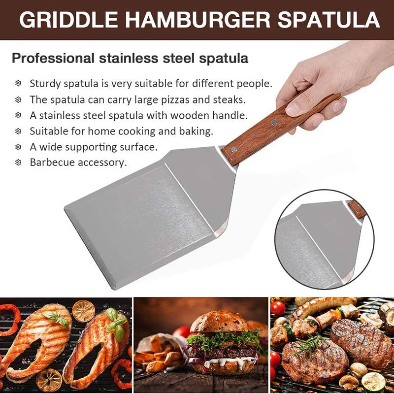 Edelstahl Spatel Schaber mit Holzgriff Grillwender | Brehn