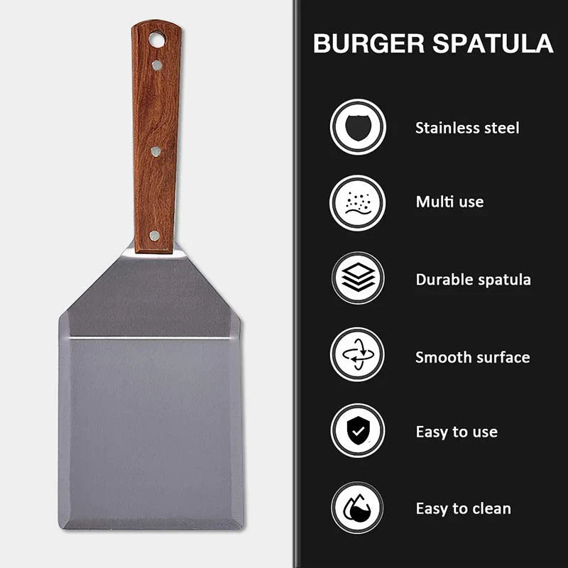 Edelstahl Spatel Schaber mit Holzgriff Grillwender | Brehn