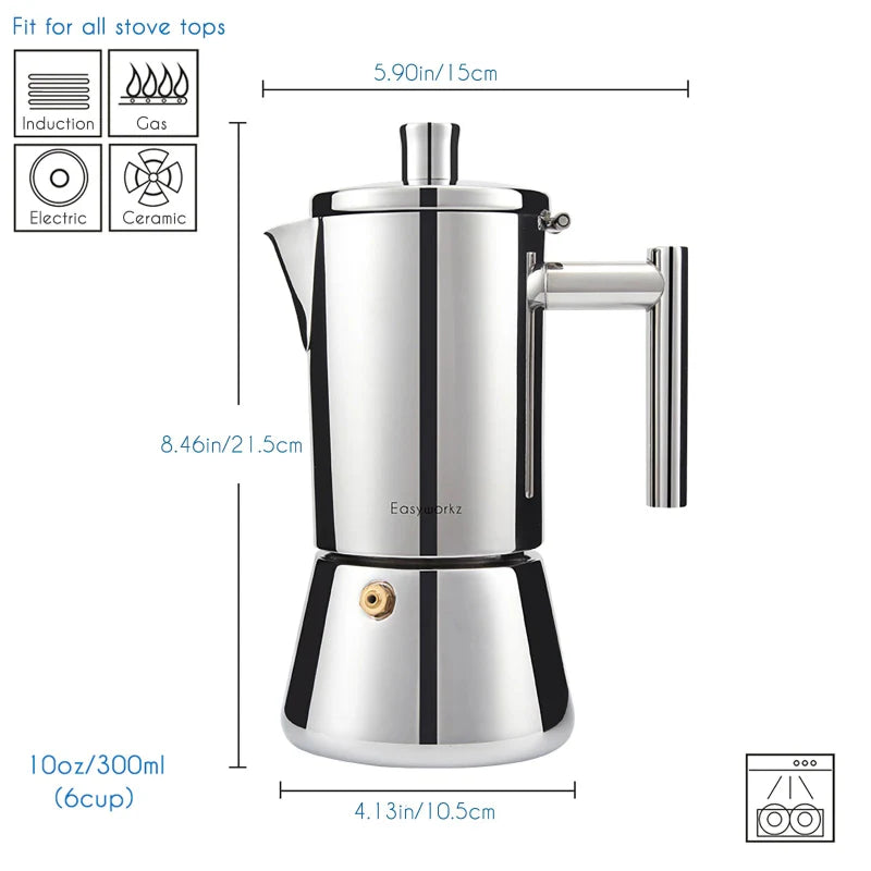 Edelstahl Herd Espresso Maker Moka Topf Kaffeemaschine | Brehn