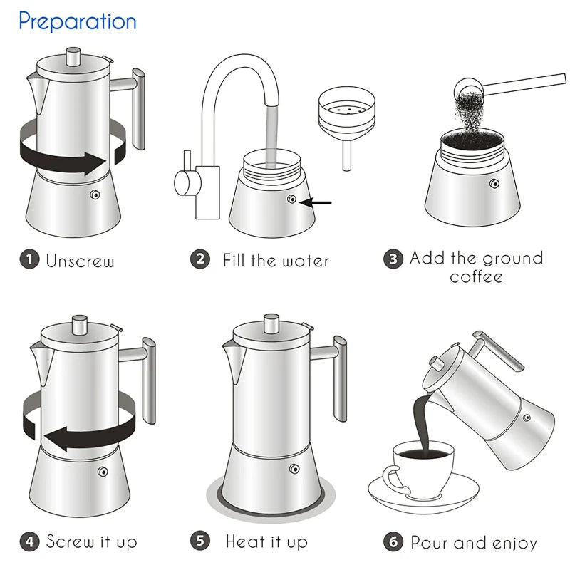 Edelstahl Herd Espresso Maker Moka Topf Kaffeemaschine | Brehn