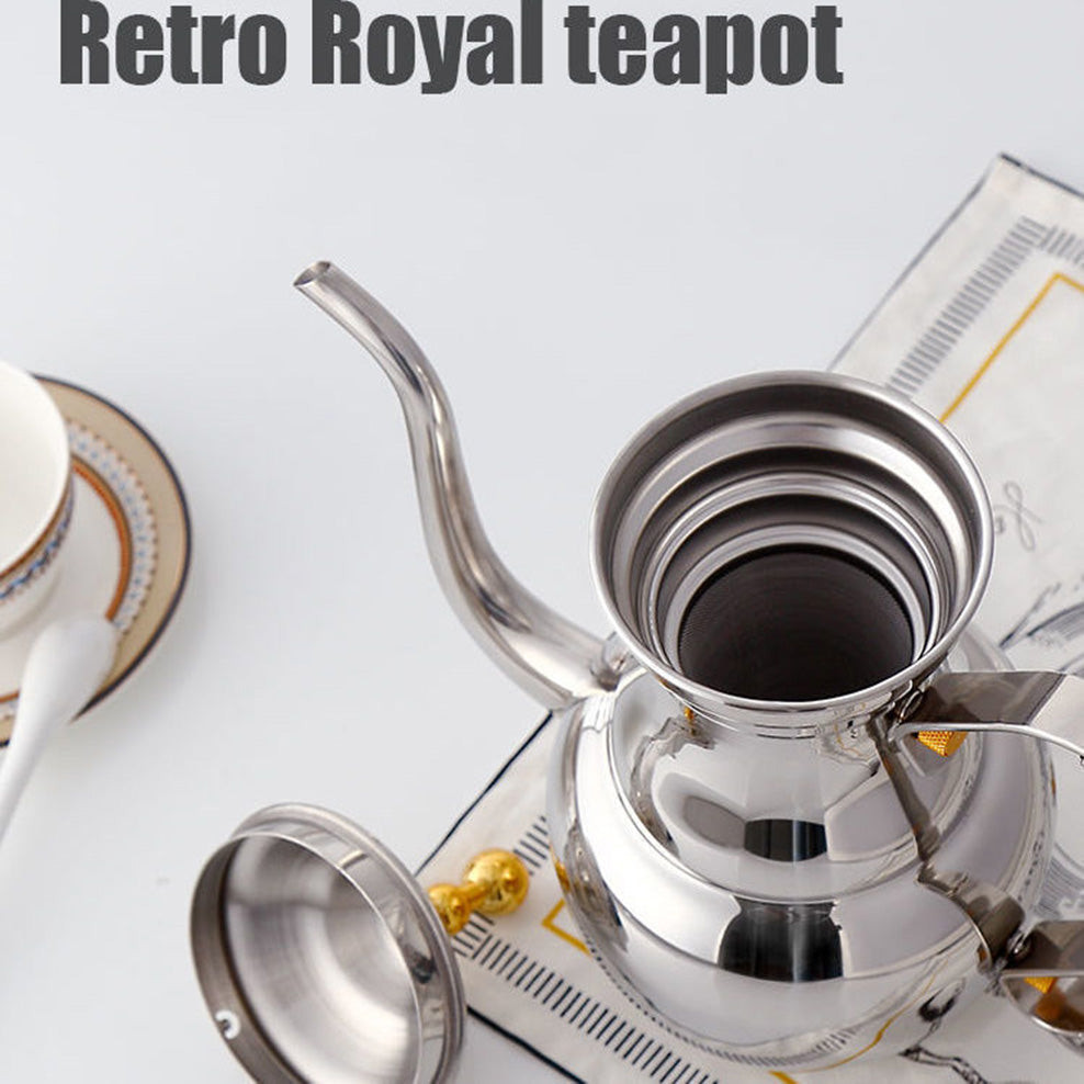 Edelstahl Teekanne Restaurant Retro Königliche Teekanne mit Teesieb | Brehn