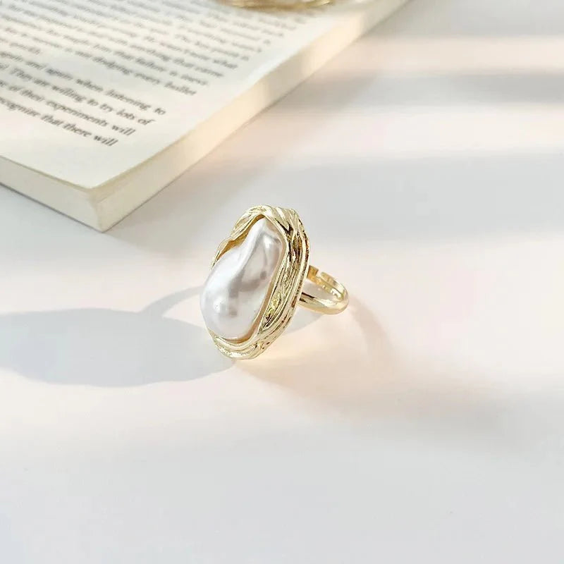 Brehn | Statement Gold Akzent Perlenring
