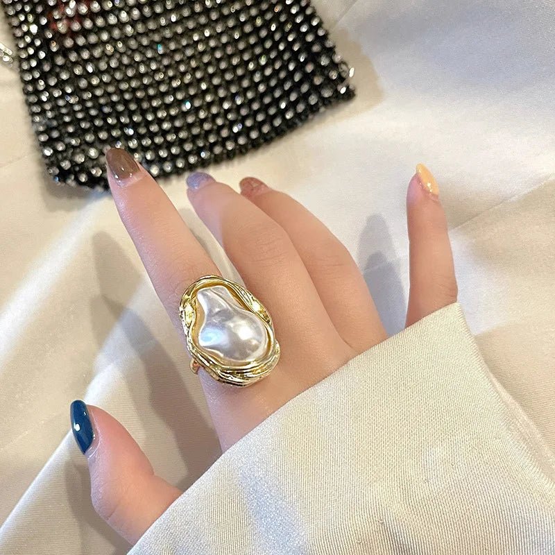 Brehn | Statement Gold Akzent Perlenring
