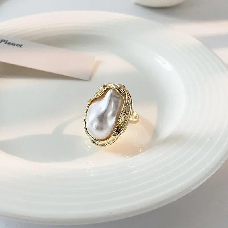 Brehn | Statement Gold Akzent Perlenring