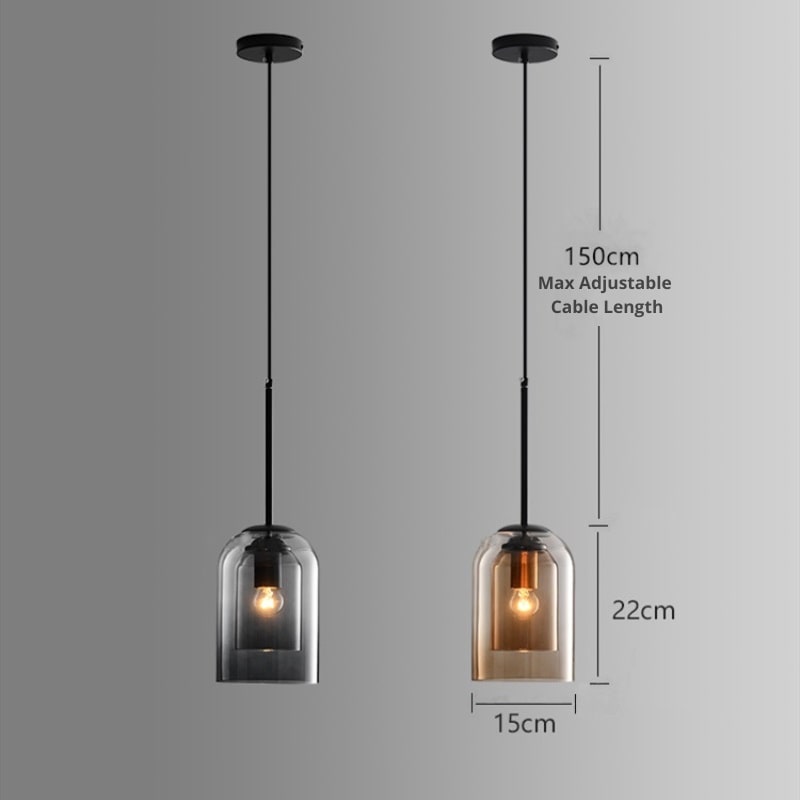Brehn | Stylische Doppel-Glass Pendelleuchte - AuraGlass