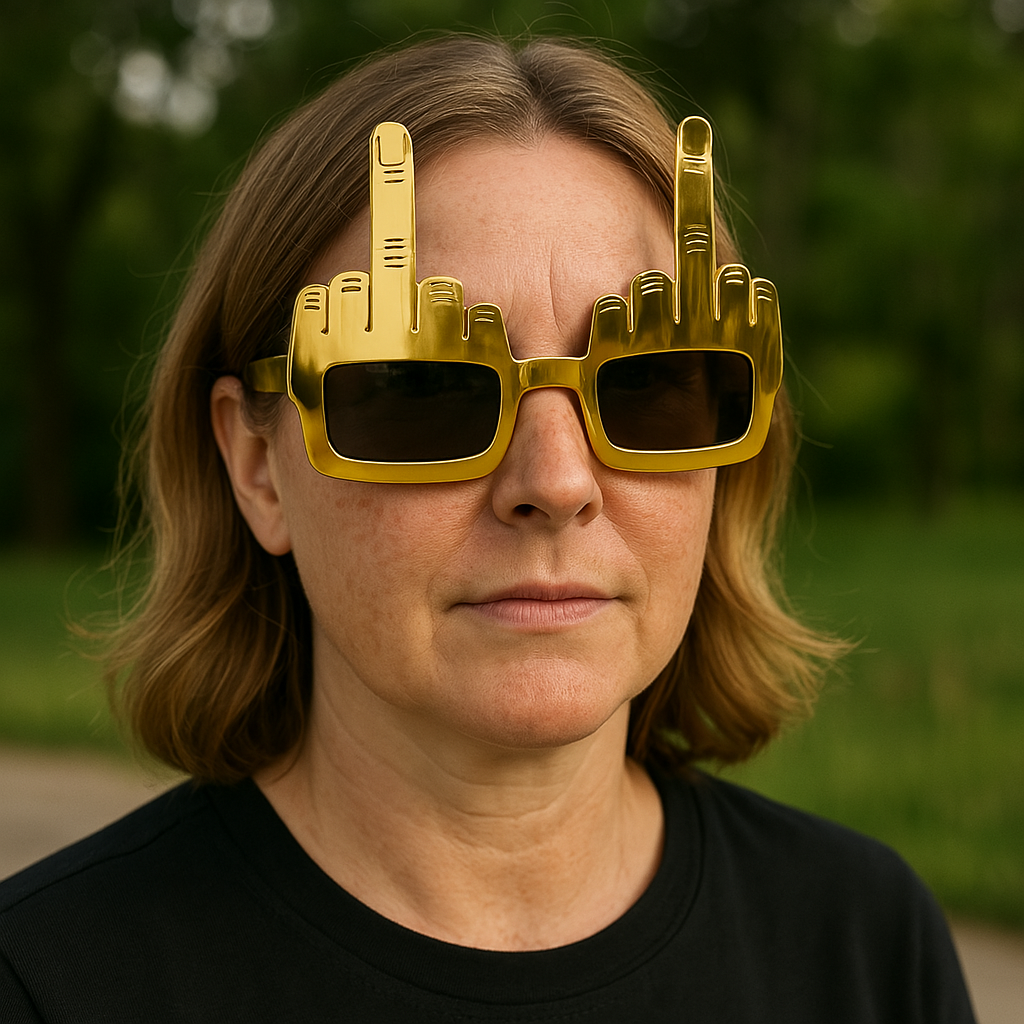 Bold Gold Mittel Finger Party Sonnenbrille | Brehn