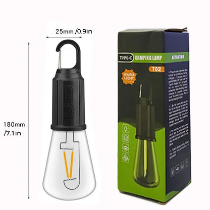 Outdoor Camping Hängende Type-C Lade Retro Glühbirne Licht | Brehn