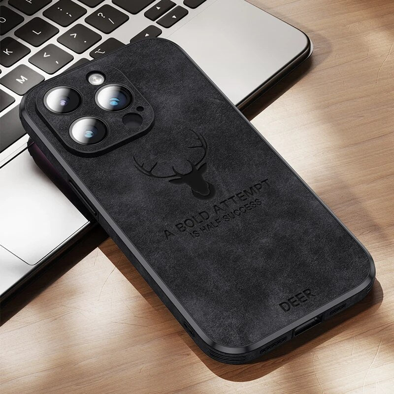 Brehn | Deer - Luxuriöse Leder-iPhone-Hülle mit stilvollem Design und stoßfestem Schutz