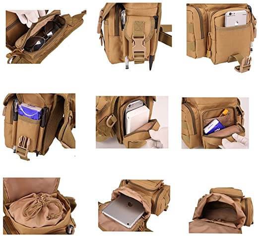 Haltbare taktische Oberschenkeltasche für Männer – wasserabweisendes Mehrfachfachdesign | Brehn