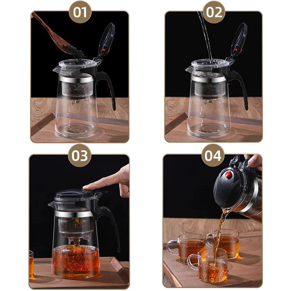 Teekanne für Tee mit Sieb Glas Teekanne Hitzebeständige Teekanne | Brehn