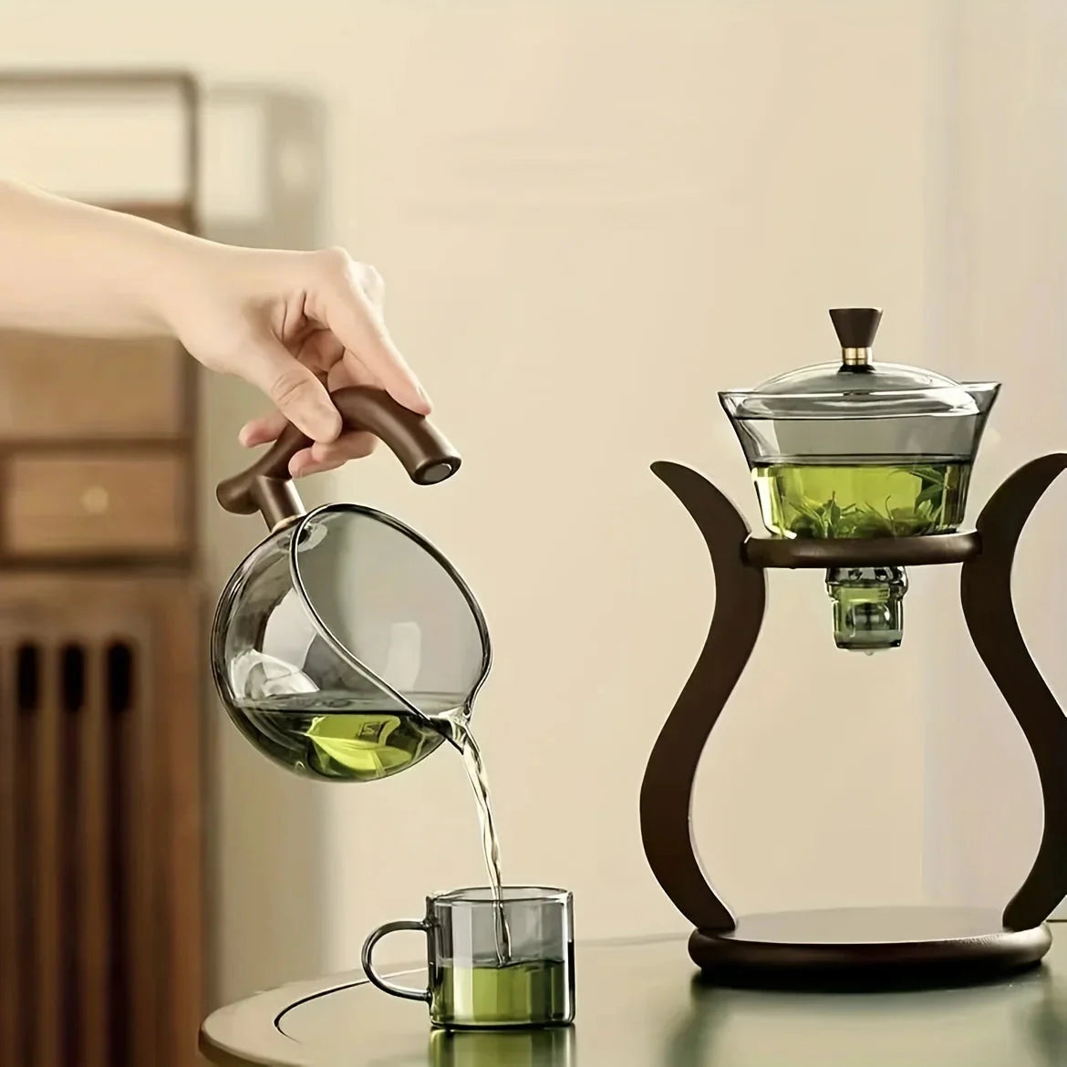 Teeset Halbautomatische Teekanne mit Infuser Magnetischer Schalter Glaswaren | Brehn
