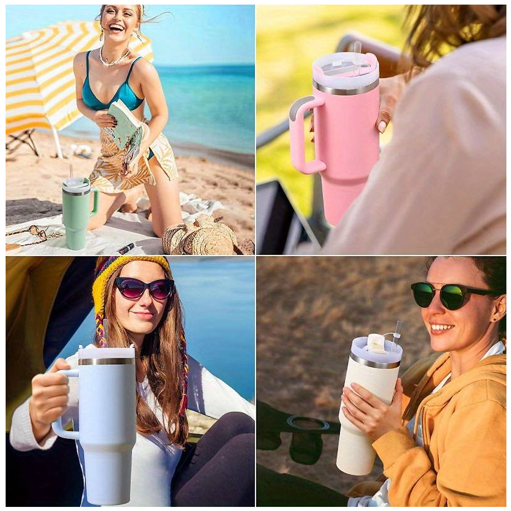 Tumbler Thermobecher 1200 ml mit Griff, Deckel und Strohhalm | Brehn
