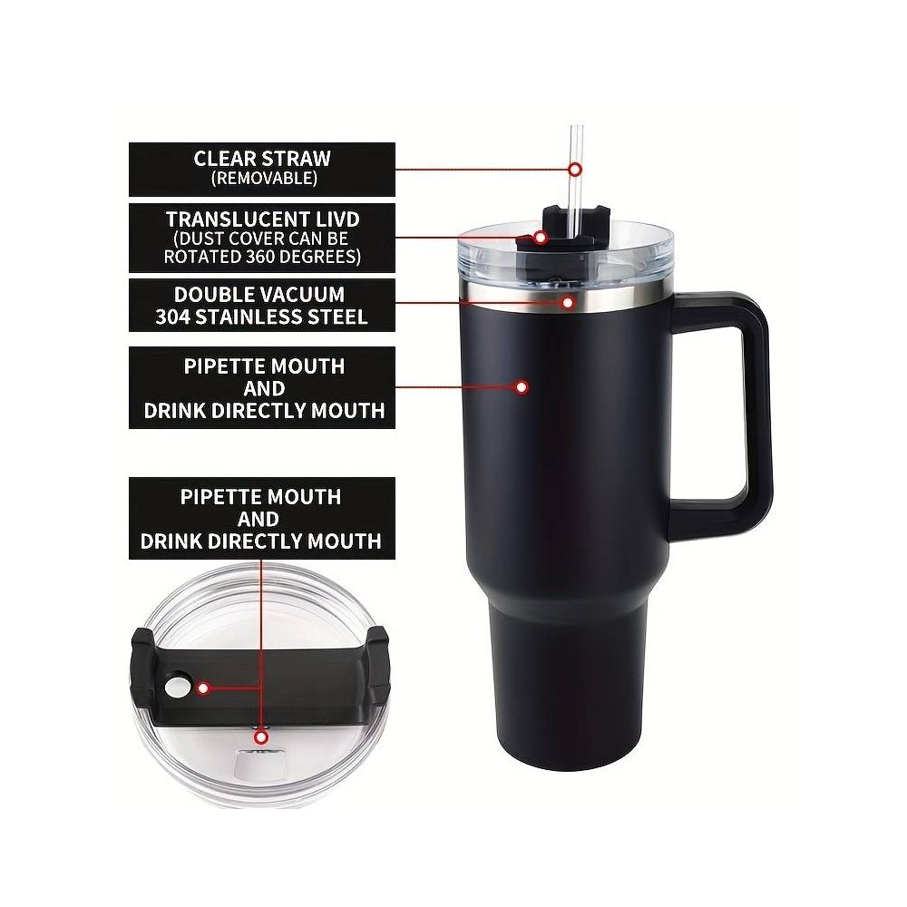 Tumbler Thermobecher 1200 ml mit Griff, Deckel und Strohhalm | Brehn