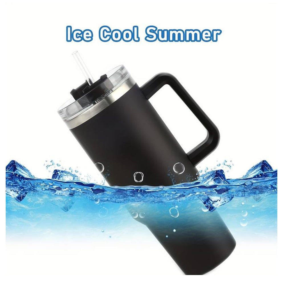 Tumbler Thermobecher 1200 ml mit Griff, Deckel und Strohhalm | Brehn